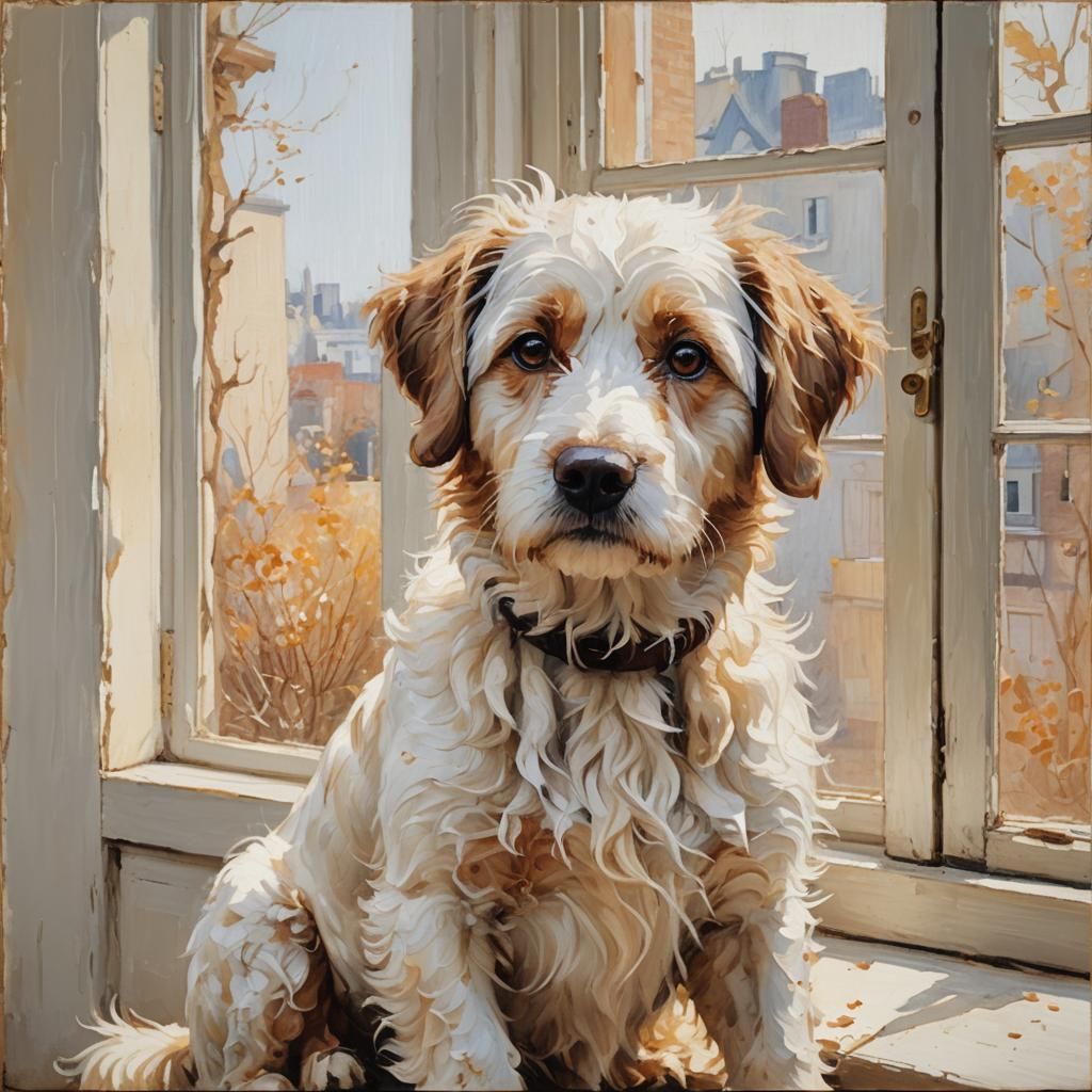 Impressionistic Dog Portrait in Natural Light