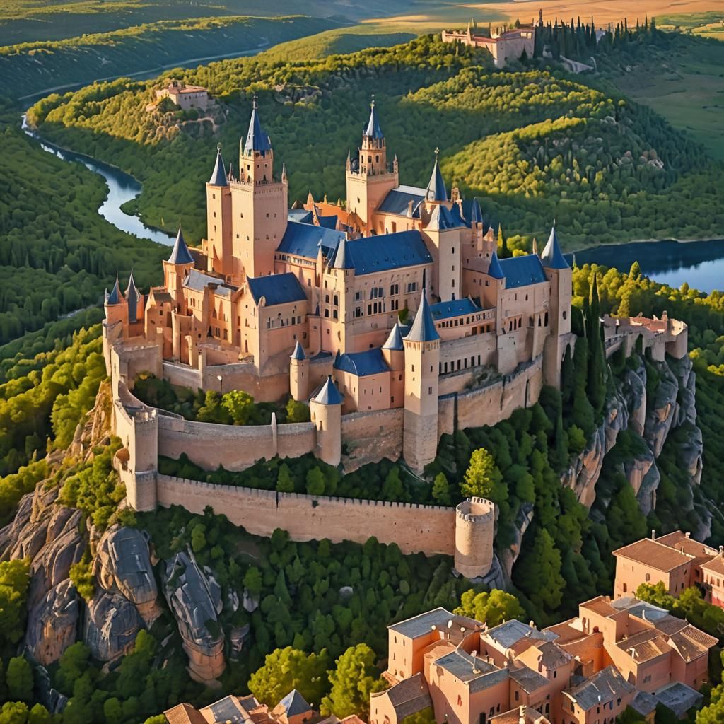 Majestic Alcazar de Segovia at Sunset