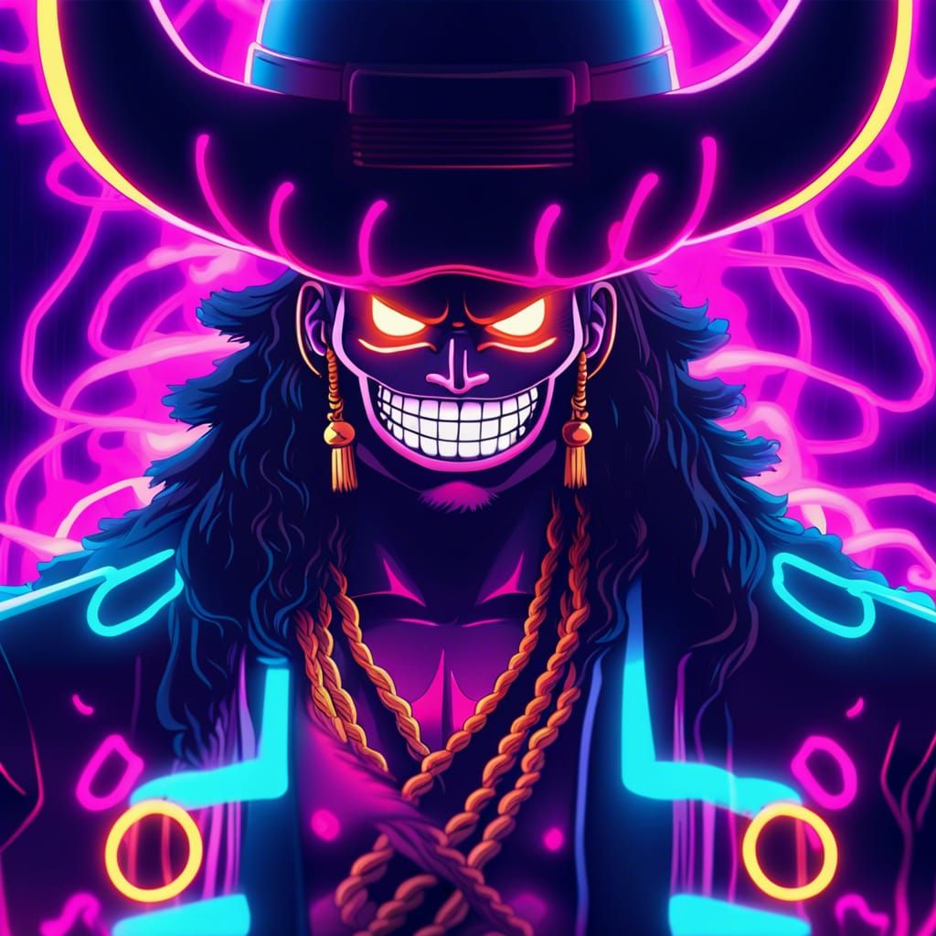 Kaido in Synthwave Neon Retro Style