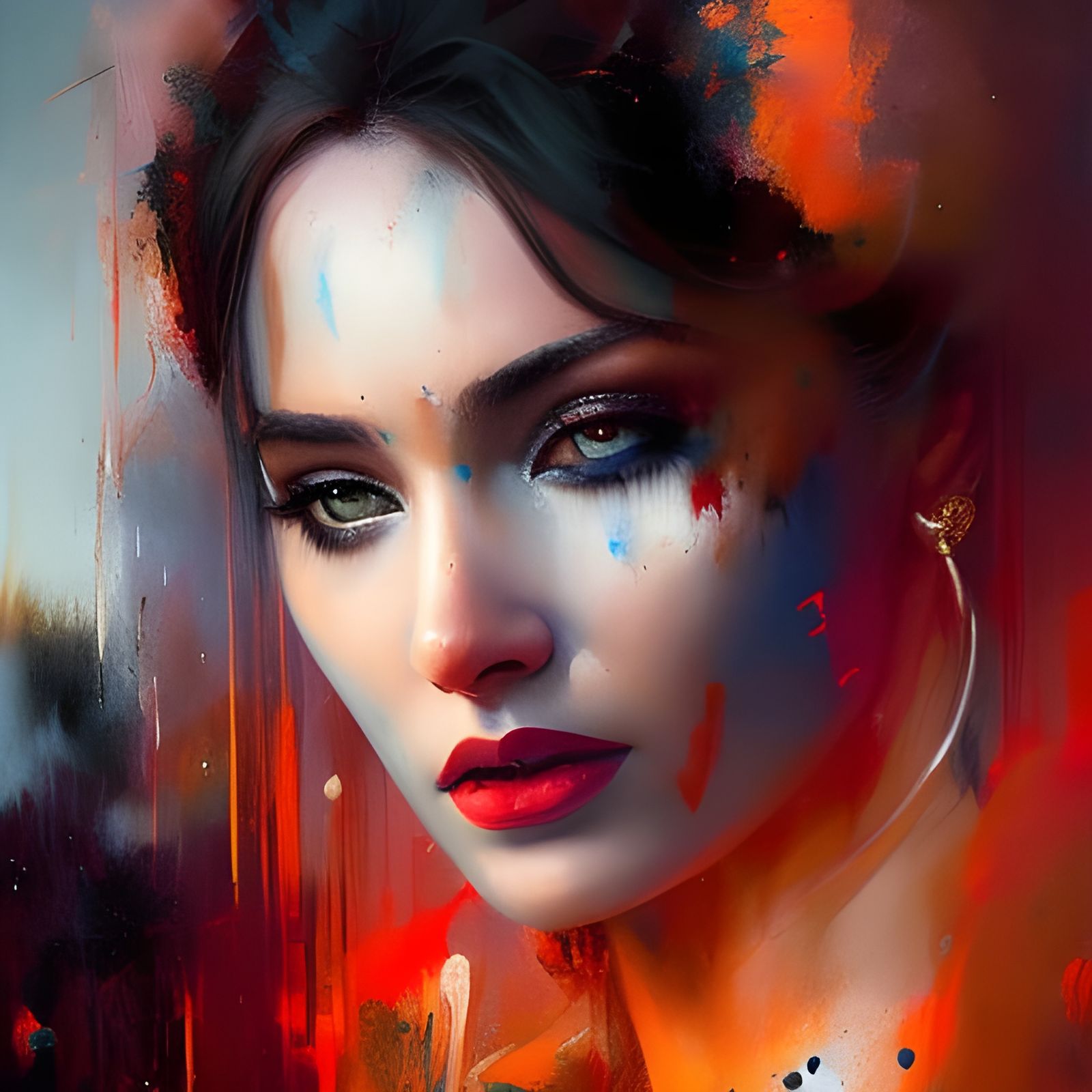 Artemis Portrait in Expressive Brushstroke Style