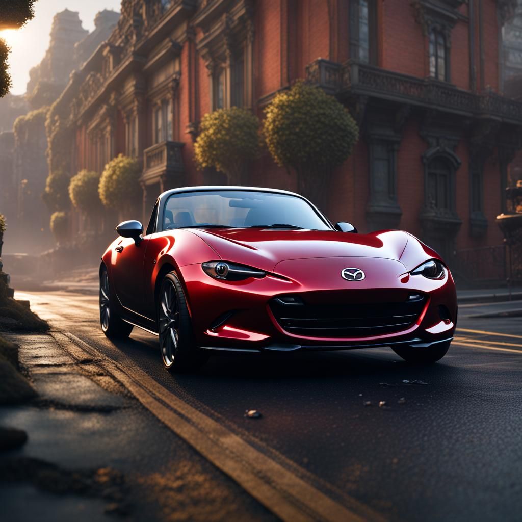 Detailed Matte Painting of a Mazda Miata