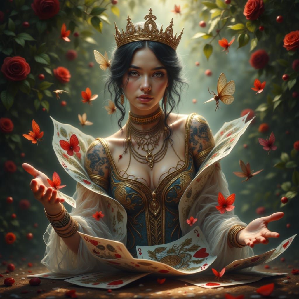 Queen of Clubs Emerges from Playing Card Pack