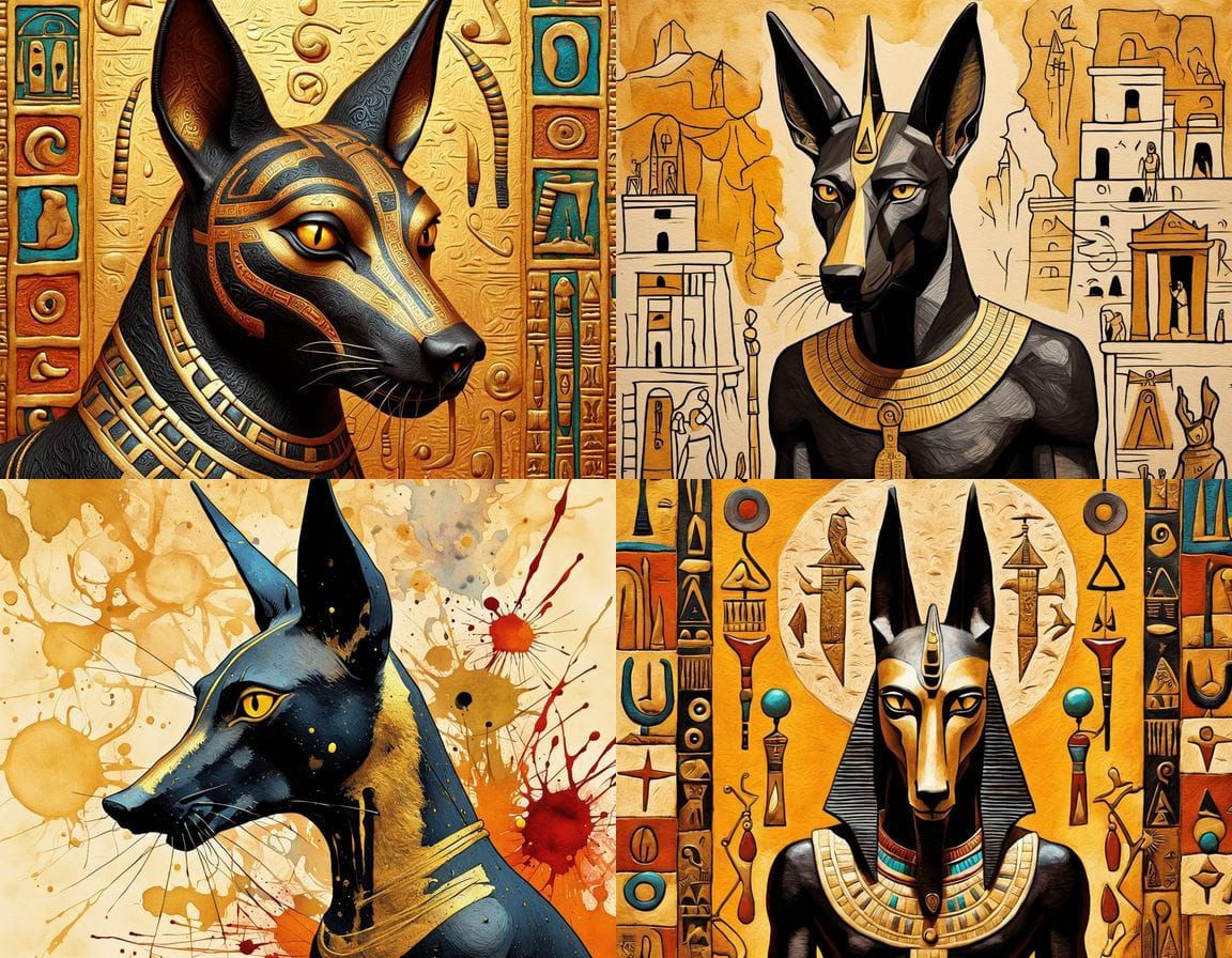 Bizarre Egyptian Mutants: A Mixed Media Collage