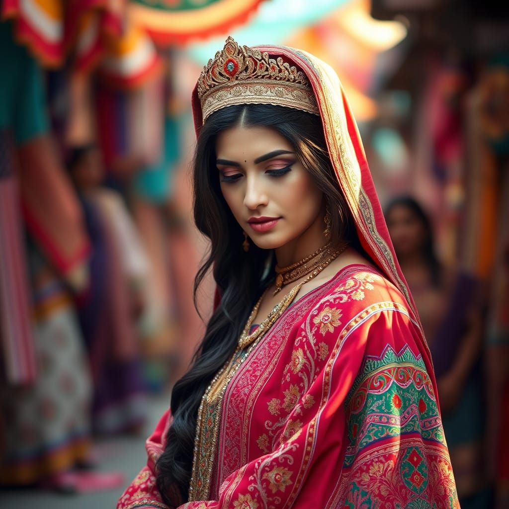 Chaldean Woman in Vibrant Traditional Attire