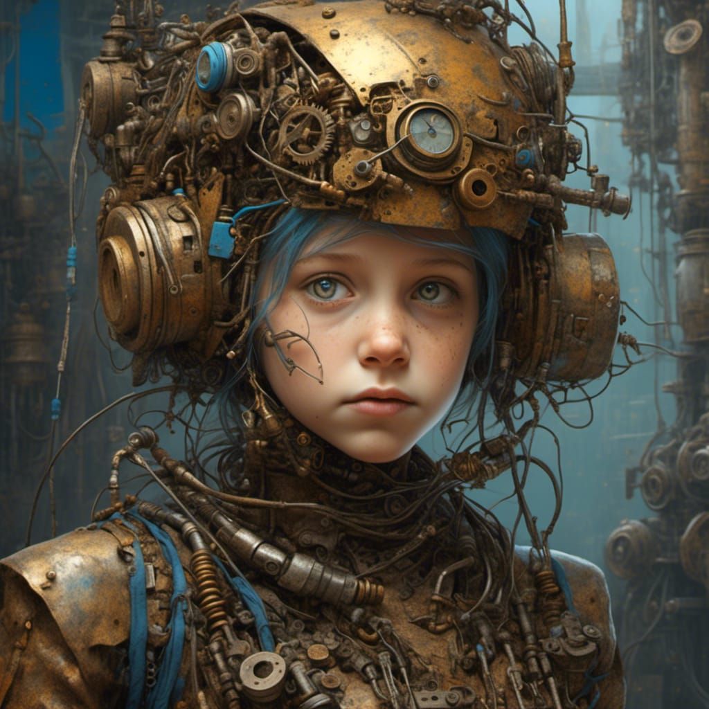 Steampunk Waitress with Industrial Metal Details