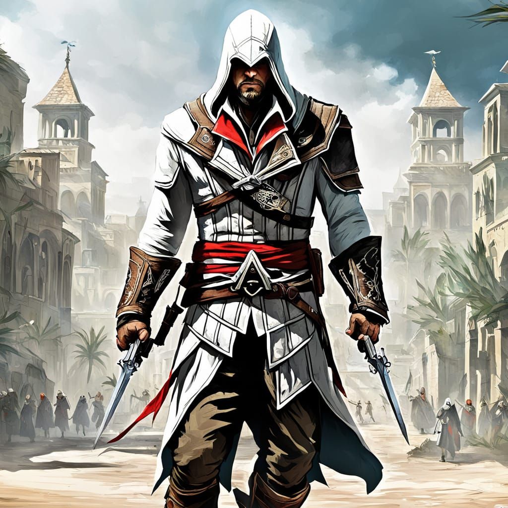Assassin's Creed: Stealthy Hunter in Urban Setting