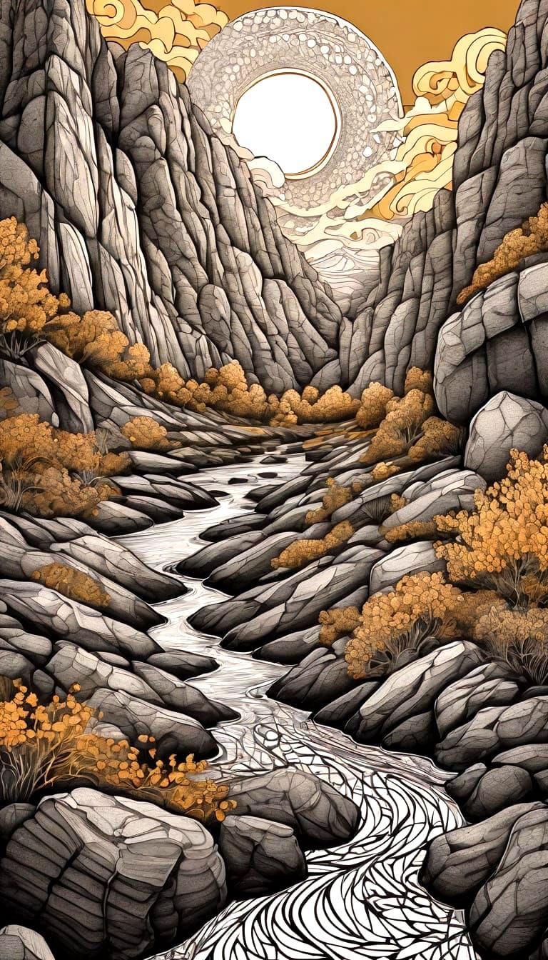 Canyons in zentangle style