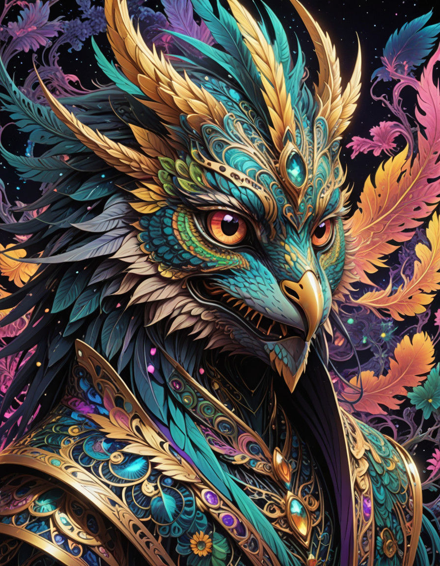 Vibrant Psychedelic Josei Manga Art in 80s Anime Style