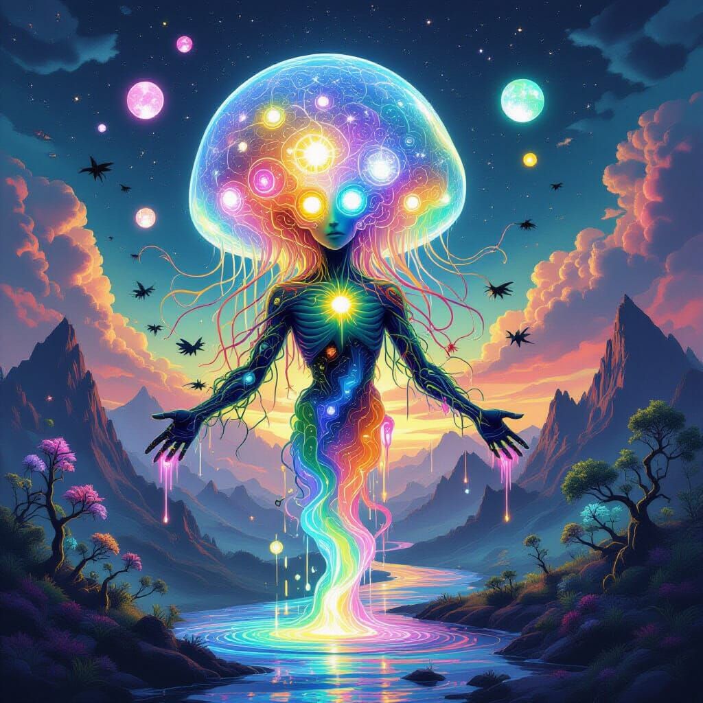 Surreal Hybrid Creature in a Mind-Bending Dreamscape