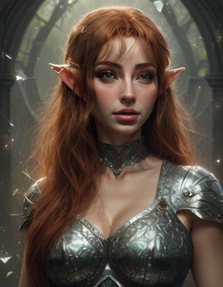 Hyper-Realistic Elf Conjuring Magic in Fantasy Portrait