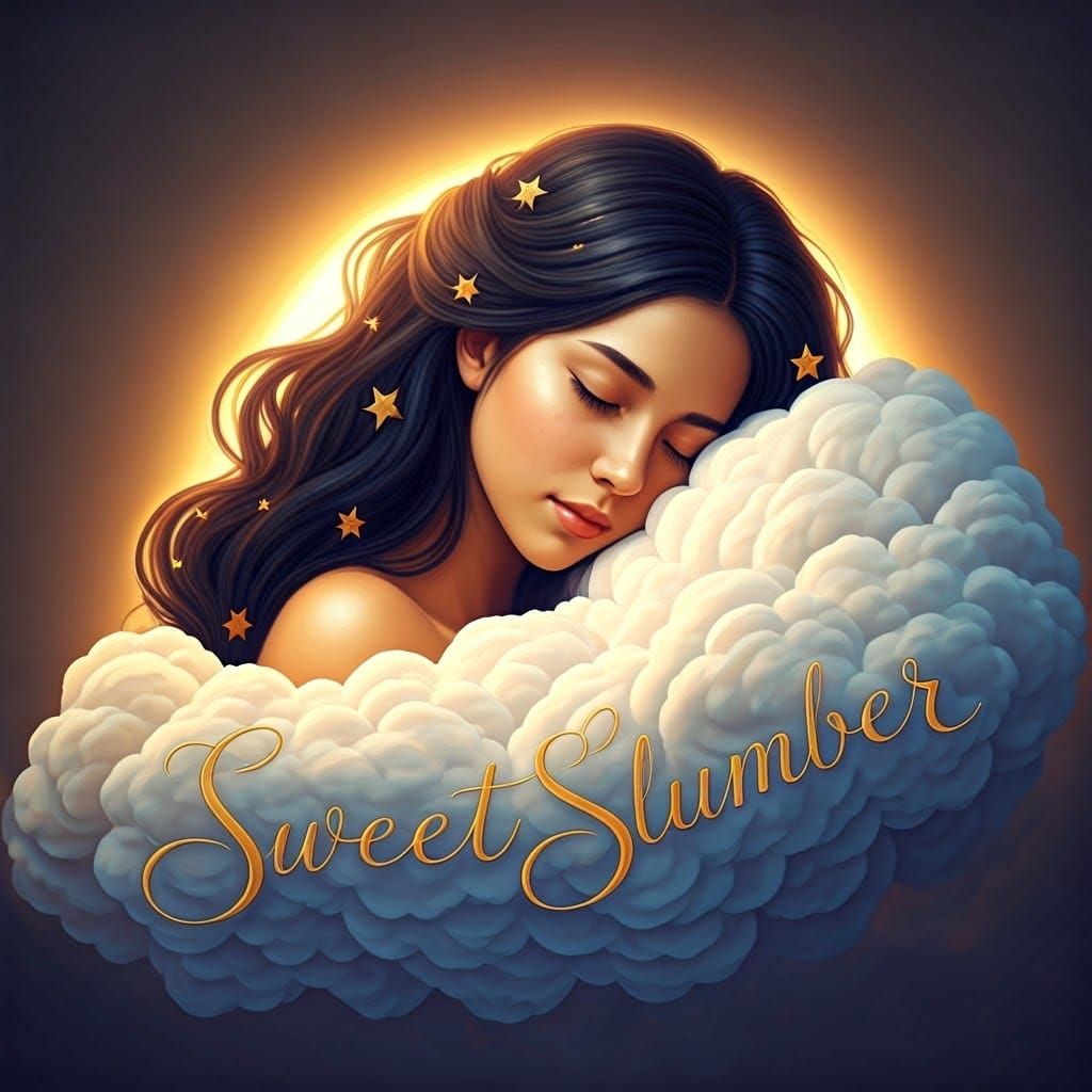 Woman in Cloud: A Dreamlike Art Nouveau Scene