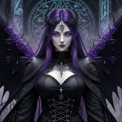 "A dark Magic fairy Woman, very large intricately detailed w...