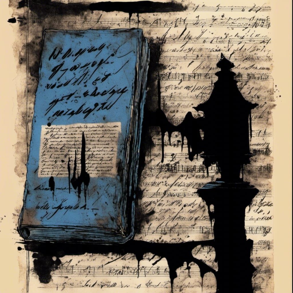 Macabre Cursive Writing in Antique Book