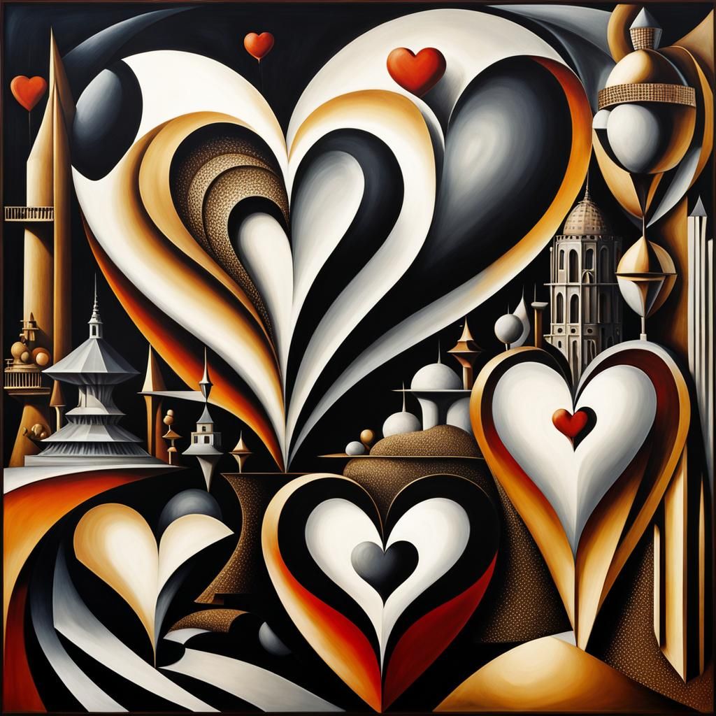 Surreal Heart in Dark Dreamscape: Hyperdetailed Art