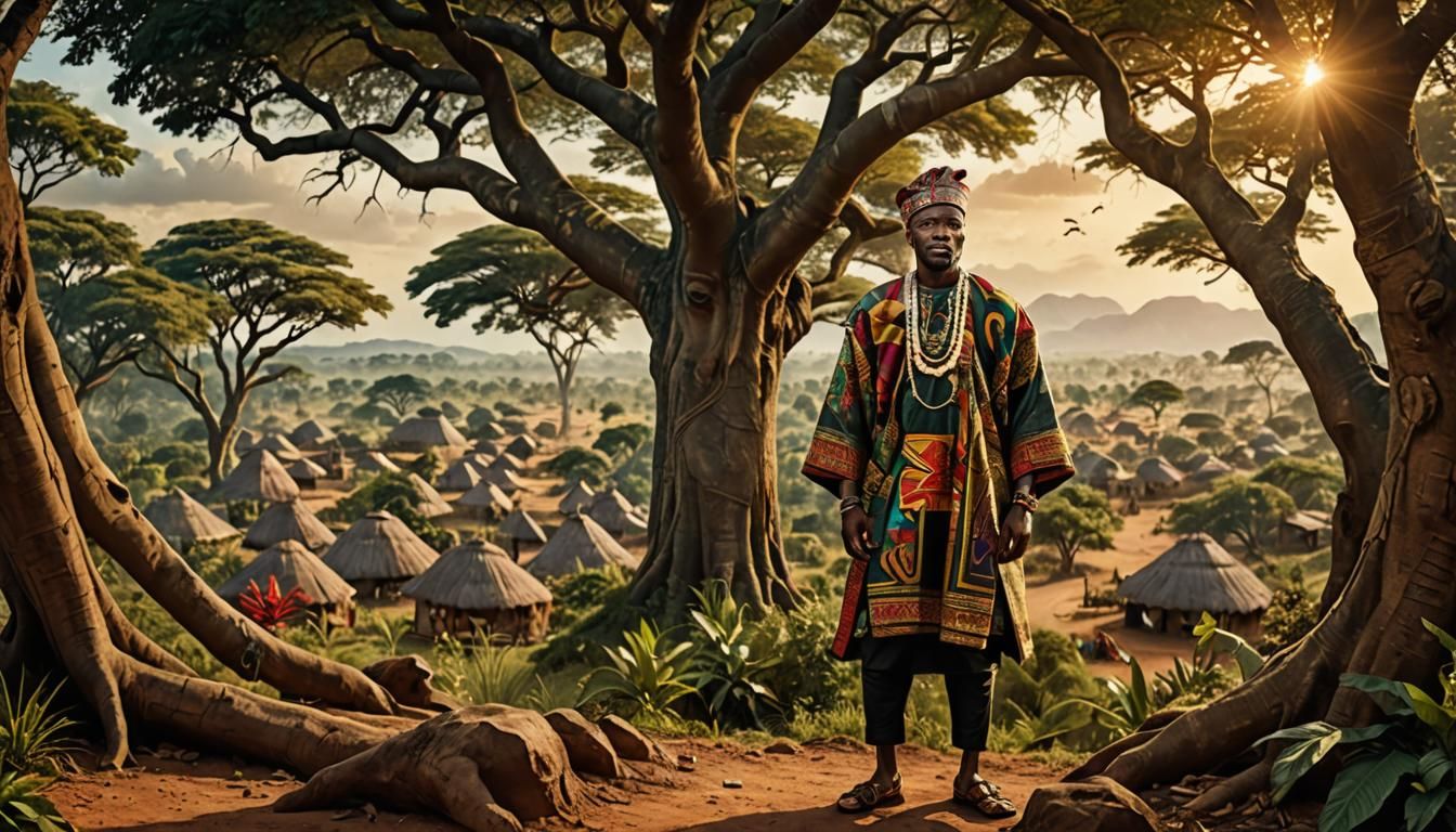 Igbo Man in Traditional Attire: A Matte Painting
