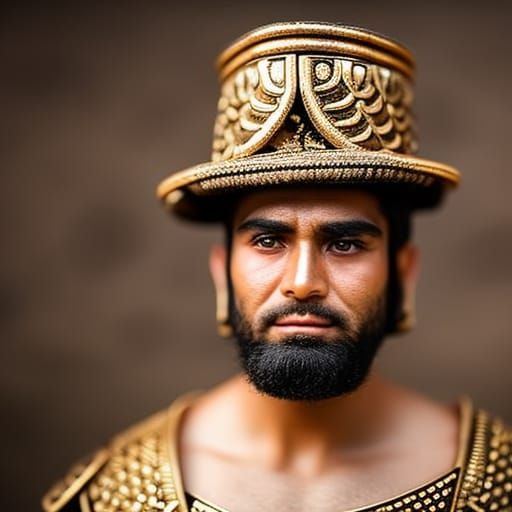 Ancient Sumerian Warrior in Professional Photography Style