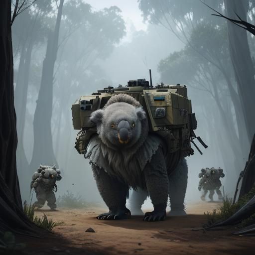 Koala Wookiee Warriors Prepare for Battle: 3D Cinematic