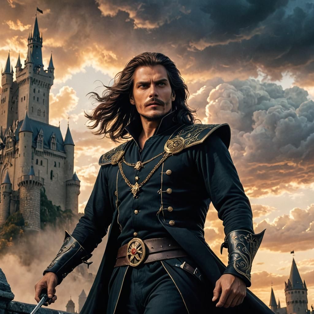 Regal Man in Dark Lands: Gothic Fantasy Art