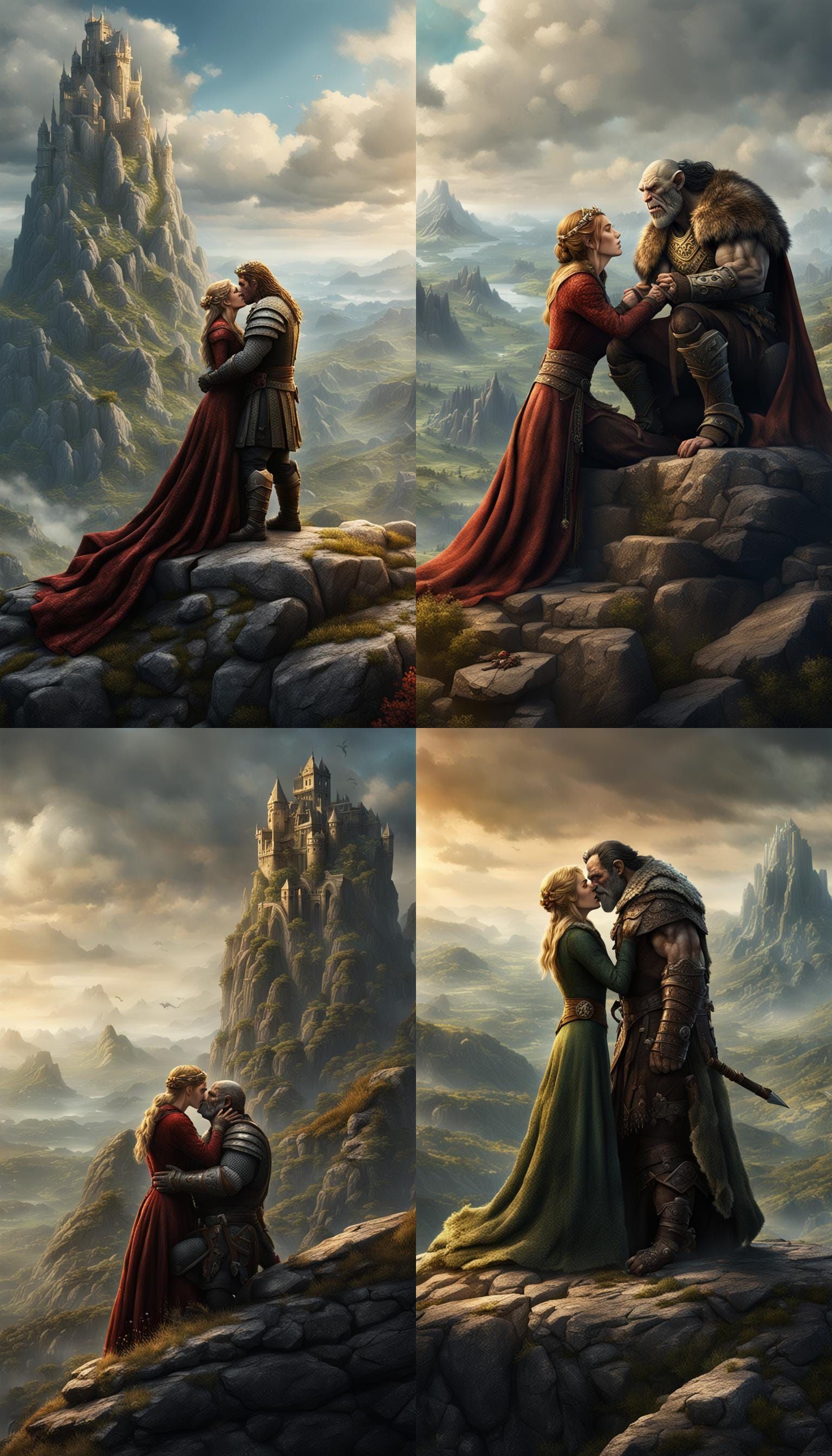 Stone Age: Cersei and Orc Kiss, Detailed Matte Painting