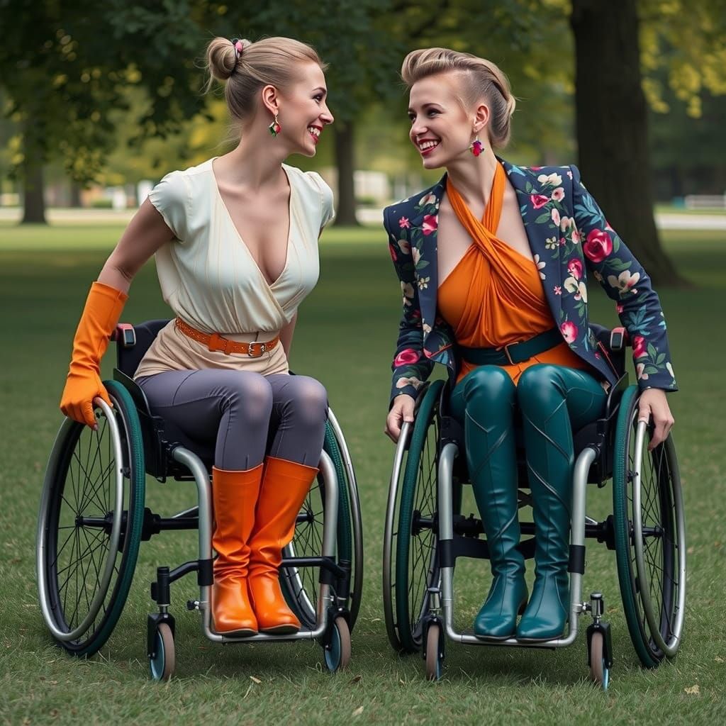 Confident Woman in Wheelchair, Futuristic Artistic Realism