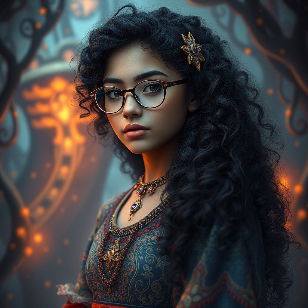 Hispanic Teen in Dreamlike Fantasy Art