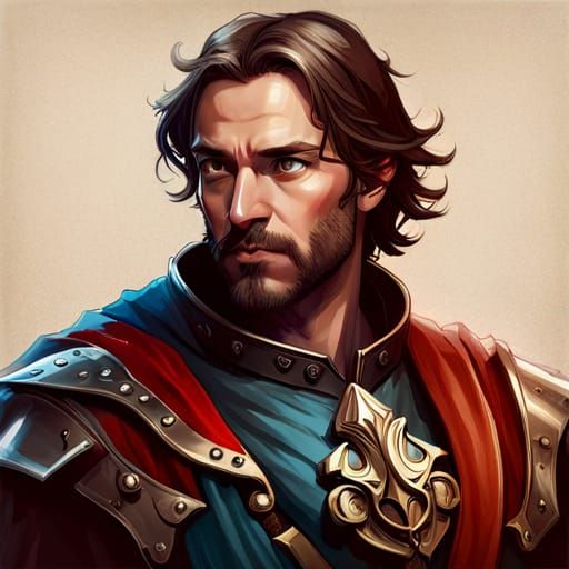 Guillaume le Maréchal, French knight , head and shoulders portrait, 8k resolution concept art portrait by Greg Rutkowski...
