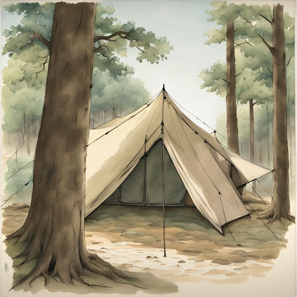 Tent in the Woods: Shaded Sanctuary