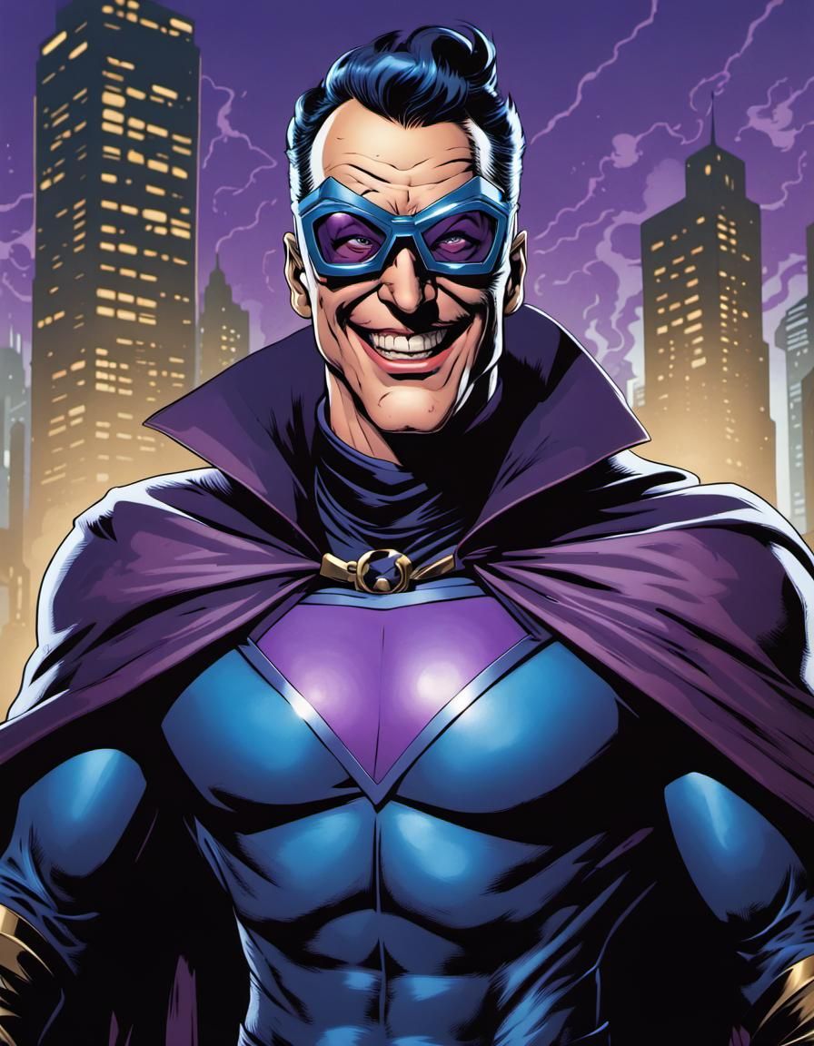 Classic Comic Book Supervillain in Golden Age Style