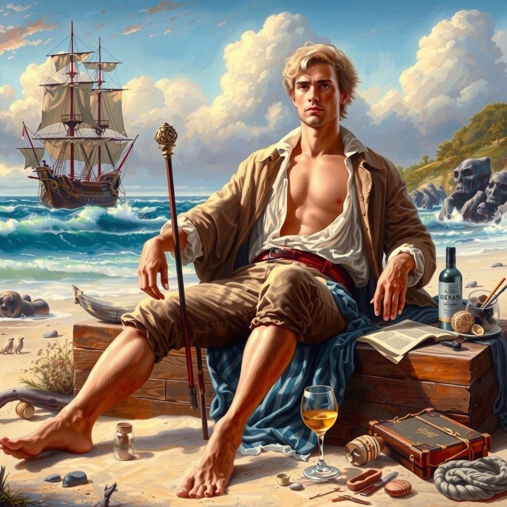 Stranded Gentleman in Exotic Island Oasis