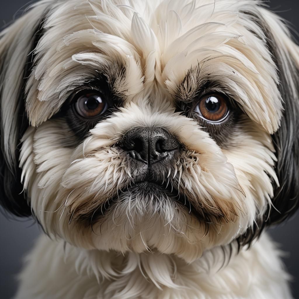 Striking Portrait of a Shih Tzu in Studio Lighting