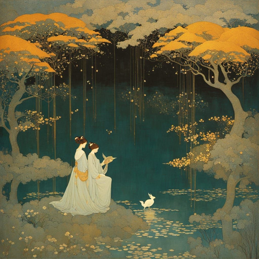 Enchanting Forest Scene with Woodland Creatures