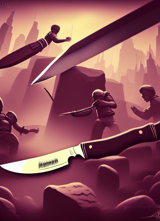 12-Bit Knife Fight: Surreal Digital Illustration