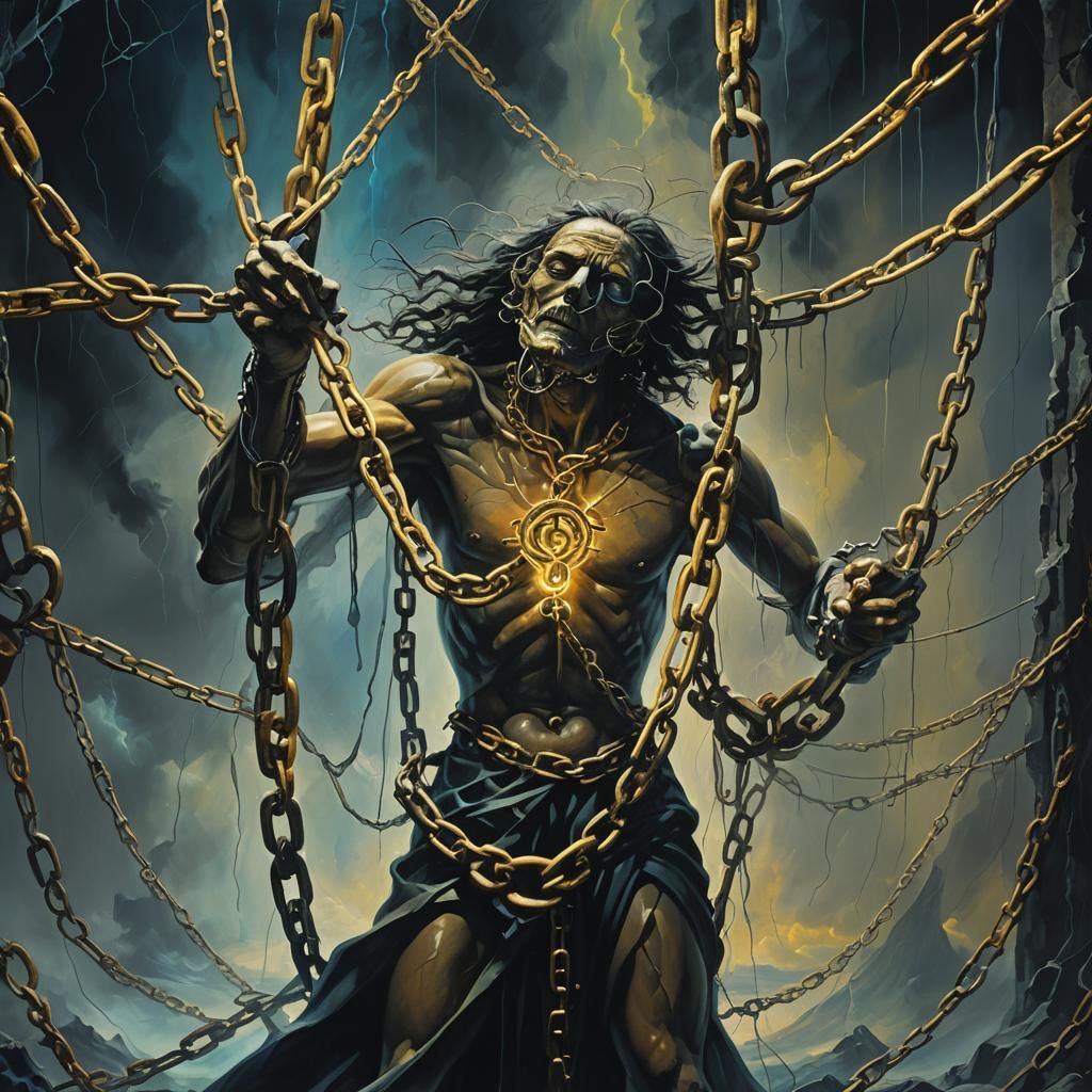 Surreal Figure Bound by Dimension Shackles