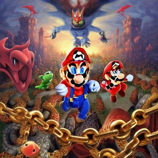 Super Mario Confronts Satanchicken in Hell