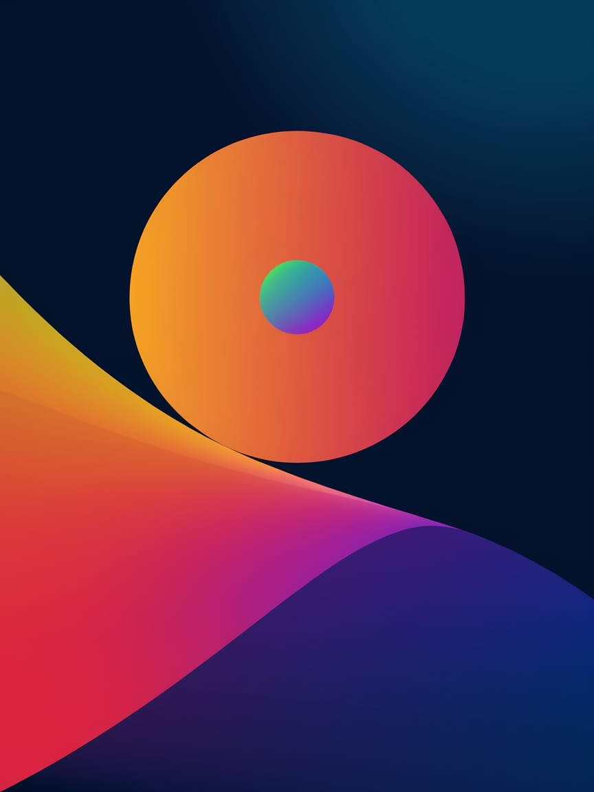 Abstract Circles with Complementary Color Gradient
