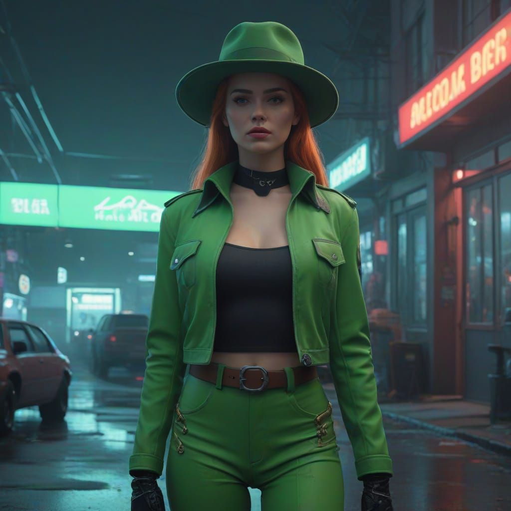 Epic Female Villain Concept Art in Cyberpunk Style