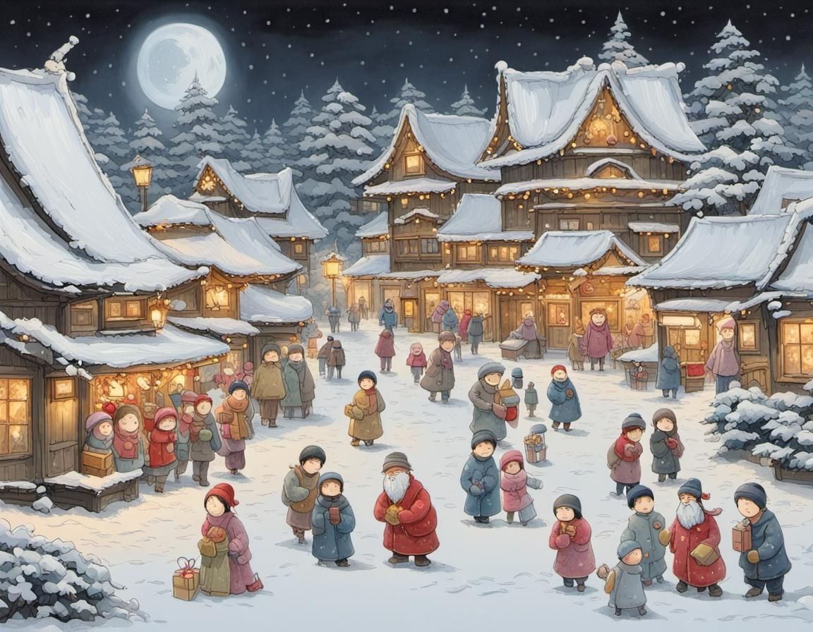 Detailed Christmas Scene with Sharp Focus