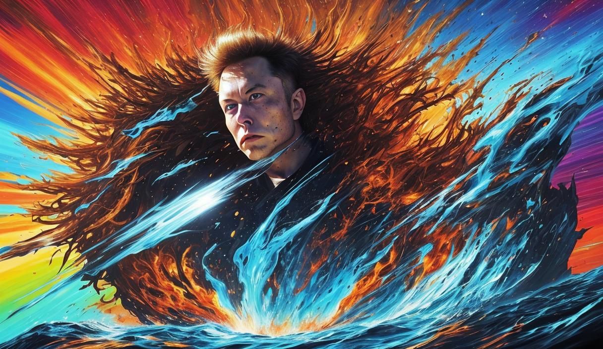 "Elon Musk face appeared deeply sun-tanned, his skin bronzed...