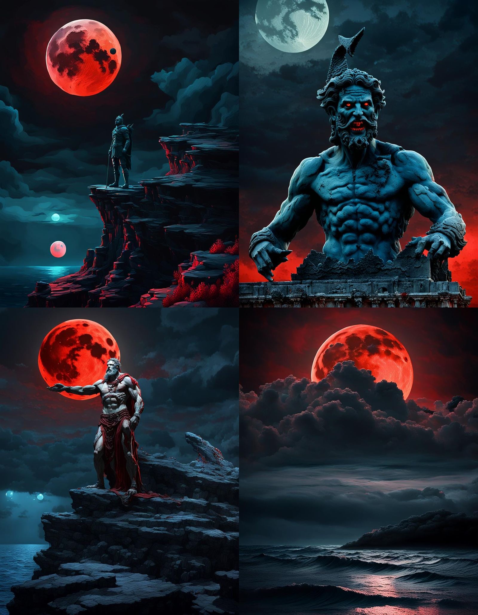 Sinister Neptune with Red Moon