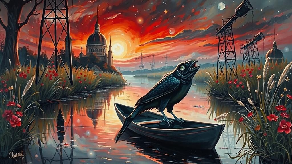 Angler Fish Oil Painting in Pop Surrealist Style