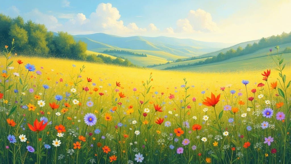 Idyllic Landscape in Impressionist Style