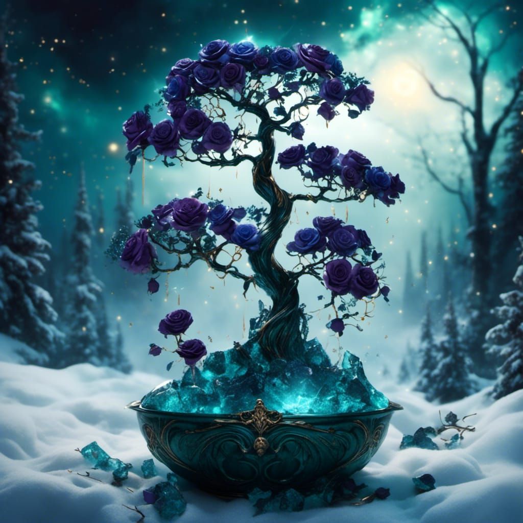 Gothic Beauty with Emerald and Gold Hues