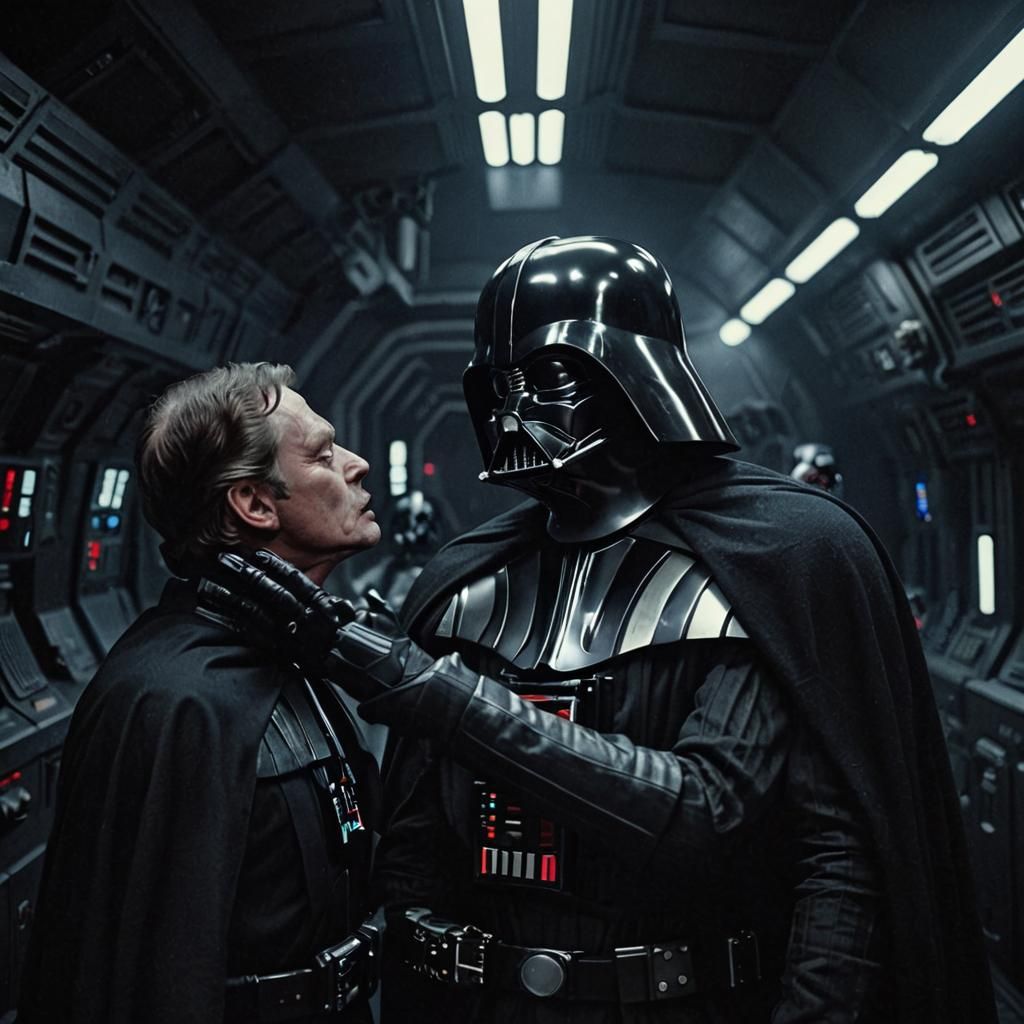Darth Vader Force Choke in Dark Starship Corridor