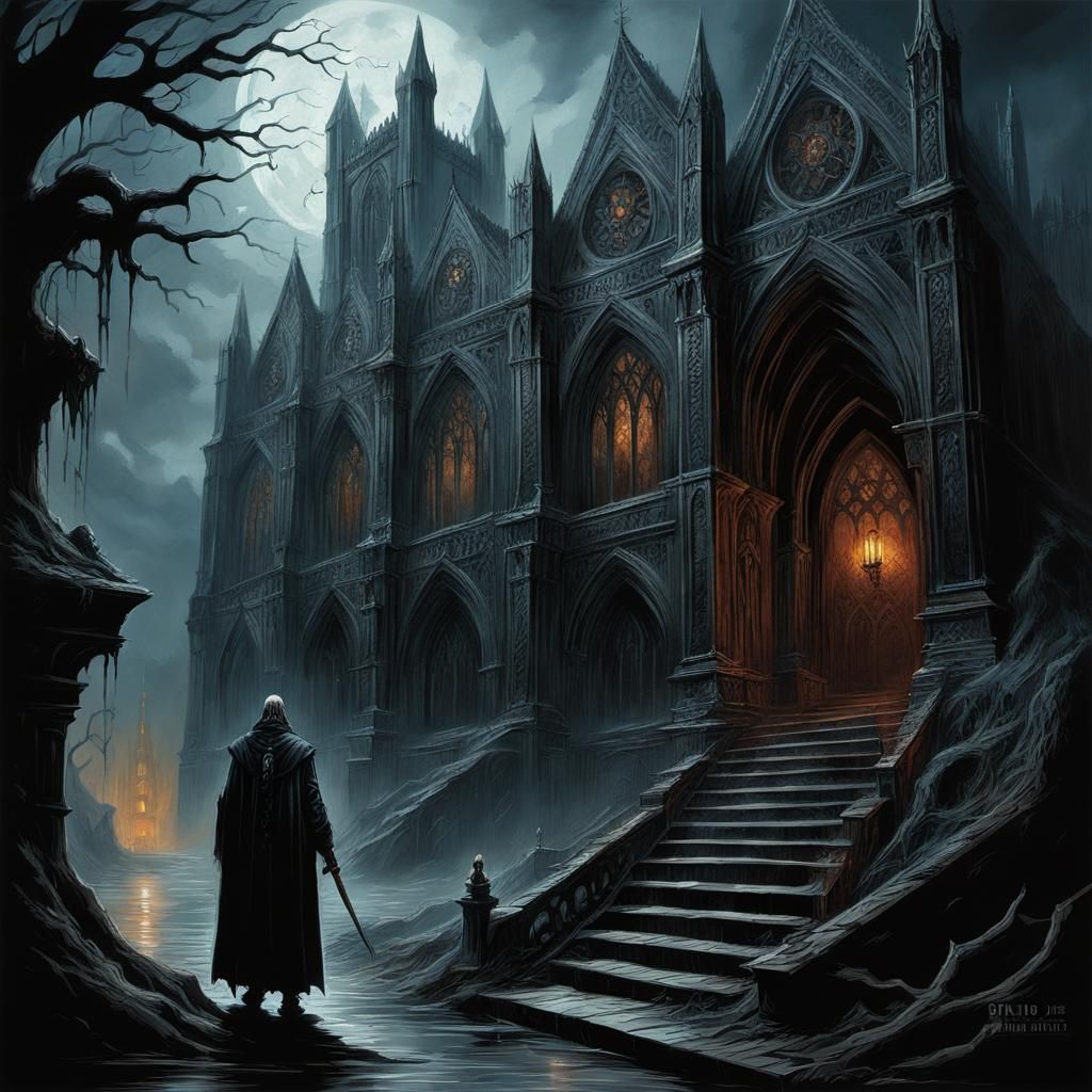 Dramatic Gothic Horror Photoillustration in Hyperrealism