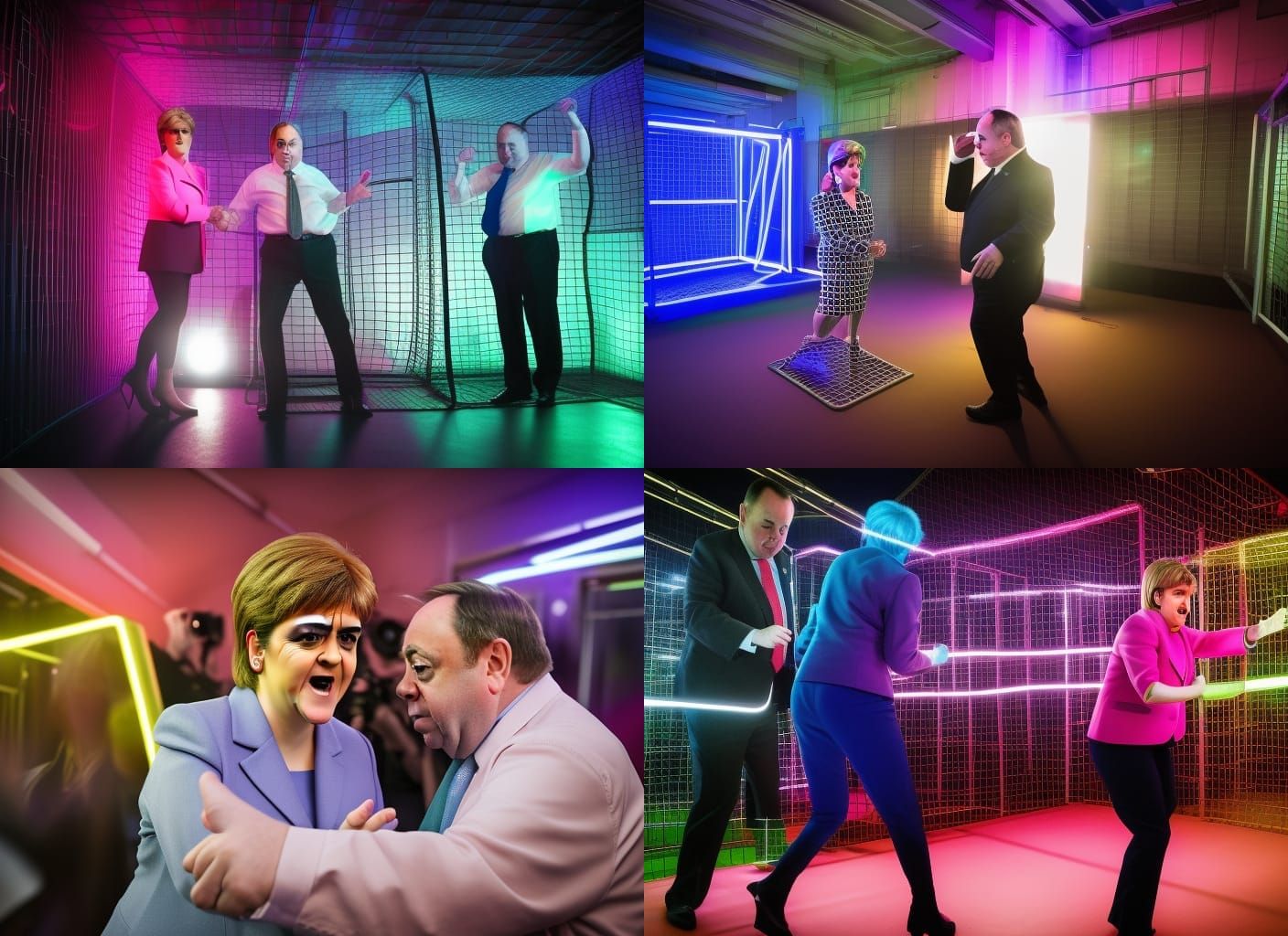 Cage Fight Under Neon Lights: Professional Photography