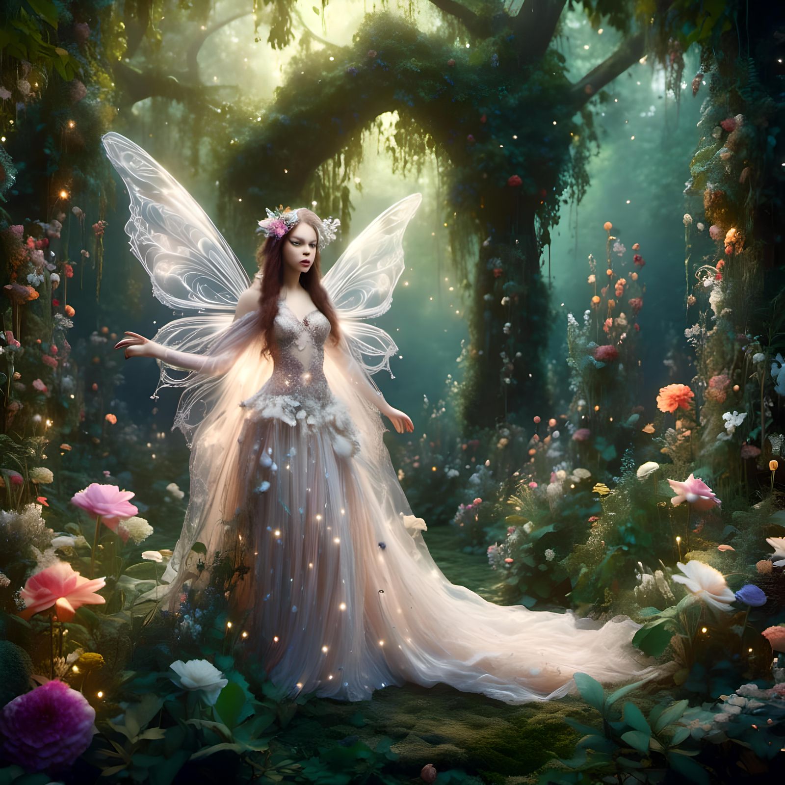 <lora:Dalle 3 lora 1:1.0> fairy, Enigmatic Garden