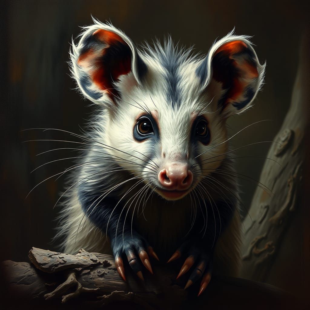 Possum Rogue in D&D Style: Photorealistic Matte Painting