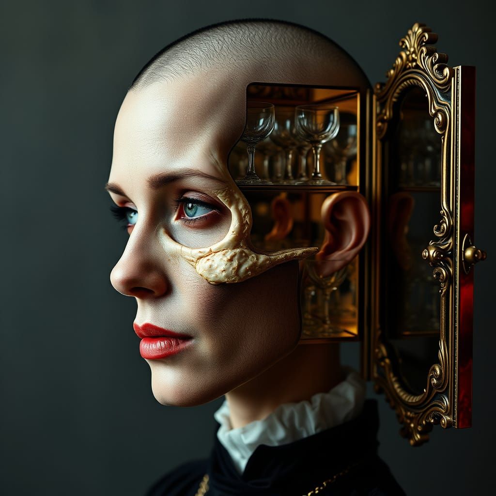 Andrea Dworkin's Baroque-Inspired Portrait with Mirrored Coc...