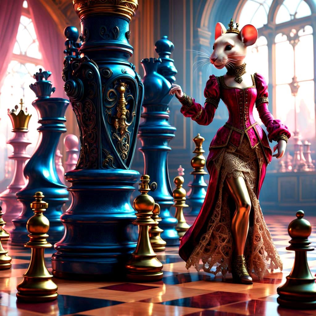 Steampunk Queen in Victorian Ballroom Elegance