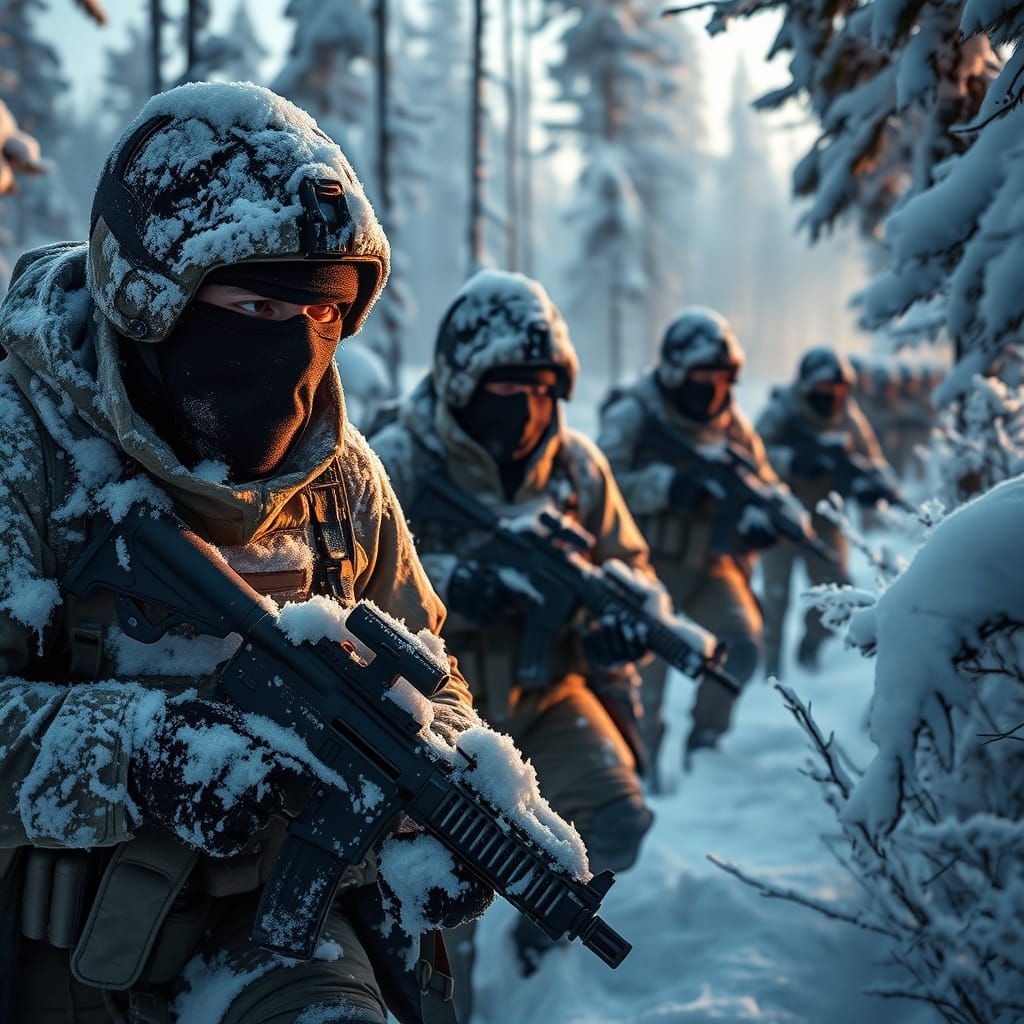 JTF2 Operators in Snowy Boreal Forest